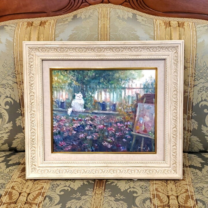 絵画 インテリア 絵 額付き（白）油絵 uF6-062303 風景（楽天市場 