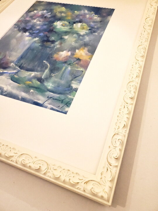 楽天市場】絵画 原画 「サムシングブルー」 水彩/パステル F4 静物画 