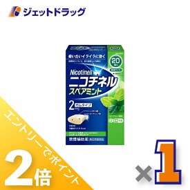≪15日はジェットの日！全商品P2倍！≫【第(2)類医薬品】ニコチネル スペアミント 20個 ×1個 ※セルフメディケーション税制対象〔禁煙〕