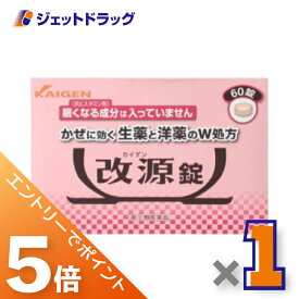 ≪マラソン期間中は全商品P5倍！20日限定先着クーポン有≫【第(2)類医薬品】改源錠 60錠 ×1個 ※セルフメディケーション税制対象〔かぜ〕