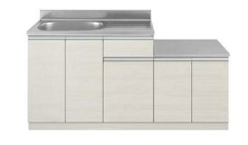 アイオ産業 KWシリーズ　品番　KW1600SG　貸家　アパート　一連式流し台 左シンク（右側シンクもあります）間口160センチ　奥行55センチ　高さ80センチ　バックガード迄90センチ カラー4色 【アイオ条件エリア内送料コミコミ価格・エリア外は比較的高額送料負担となります】