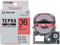 キング PRO用テープ パステル 36mm 赤 黒文字 SC36R 赤 レッド テプラPROテープ キングジム テプラ 事務…
