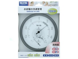 タニタ 温湿度計 グレー TT492GY 温度計 湿度計 時計 家電