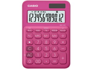 カシオ ミニジャストタイプ電卓12桁 ビビッドピンク MW-C20C-RD-N