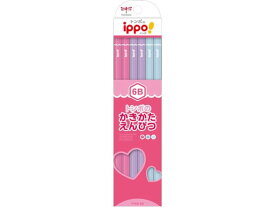 トンボ鉛筆 ippo!かきかたえんぴつ 12本 プレーン ピンク 6B 鉛筆 2B 4B
