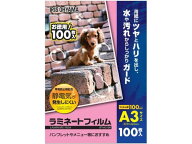 アイリスオーヤマ ラミネートフィルム100μ A3サイズ100枚 LFT-A3100 A3 ラミネート パウチフィルム ラミ…