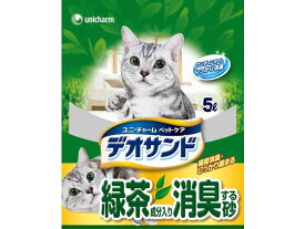 ユニチャーム デオサンド 緑茶成分入り 消臭する砂 5L 猫砂 シート 猫用 キャット ペット トイレ