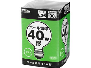 【お取り寄せ】ヤザワ ボール電球 40W形 G95 クリア GC100V38W95 40W形 白熱電球 ランプ