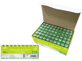 Lazos アルカリ乾電池 単3 60本 B-LA-T3X10 まとめ買い 箱買い 買いだめ 買い置き 業務用 アルカリ乾電池 単3 アルカリ電池 充電池 家電