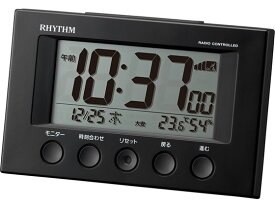リズム 電波時計 フィットウェーブスマート 黒 8RZ166SR02 置き型タイプ 時計 温湿度計 家電
