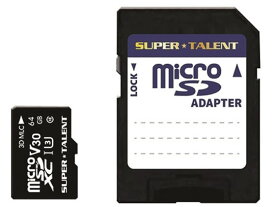 【お取り寄せ】SUPERTALENT 高耐久microSDXCメモリーカード UHS-I 64GB microSD SDHCメモリーカード 記録メディア テープ
