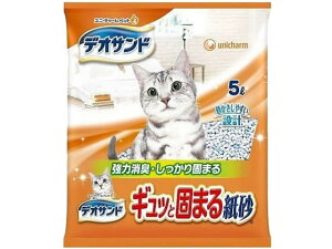 【お取り寄せ】ユニ・チャームペットケア デオサンド ギュッと固まる紙砂 5L