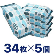 アルコールウェットティッシュ 34枚入り 5個 Forestway 除菌 日本製 携帯用 持ち運び アルコールティッシ…