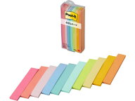 3M ポスト・イット ふせんハーフ マルチカラー 75×12.5mm 10色 10冊 560MC 小 幅 ふせん インデックス …