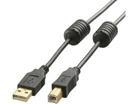 【お取り寄せ】エレコム USB2.0ケーブル フェライトコア付 1m U2C-BF10BK USBケーブル 配線
