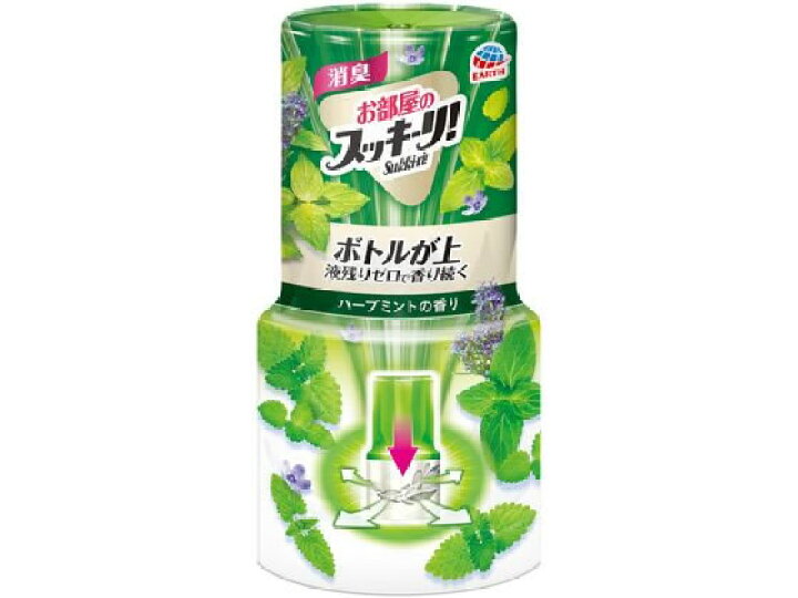 楽天市場 お部屋のスッキーリ ハーブミント 400ml 芳香剤 部屋 消臭剤 消臭芳香剤 芳香消臭剤 置き型 室内 リビング 居間 玄関 寝室 お部屋の香り お部屋の臭い におい 対策 おすすめ 長持ち いい匂い 香り 続く 液体 逆さま 最後まで 効果 人気 アース製薬 Jet Price