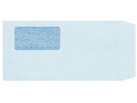 【お取り寄せ】スマートバリュー 窓付き封筒 長3 ブルー 100枚 P028J-B 窓付封筒 テープなし ノート