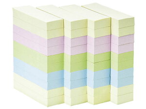 【お取り寄せ】スマートバリュー ふせん 75×25mm 混色 100枚×40冊 中 幅30mm以下 ふせん インデックス メモ ノート