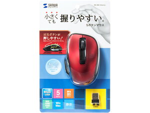 �y�����񂹁z�T�����T�v���C ���C�����X�u���[LED�}�E�X(���b�h) MA-WBL134R �}�E�X �L�[�{�[�h ���͋@�� �p�\�R�� �Ɠd