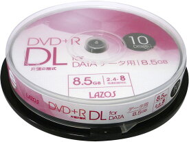 Lazos DVD+R DL データ用 10枚 L-DDL10P DVD＋R データ用DVD 記録メディア テープ