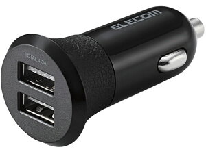 【お取り寄せ】エレコム 車載充電器 4.8A 2ポート EC-DC03BK