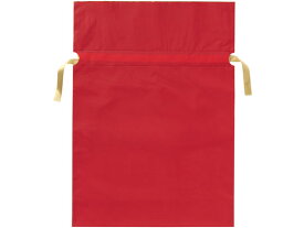 【お取り寄せ】フロンティア/梨地リボン付き巾着袋 赤 L 20枚/FK2402 ポリ手提袋 ラッピング 包装用品
