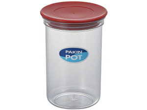 【お取り寄せ】エンテック パッキン付ポット780ml レッド 箱入 1038R 小型コンテナー 保存 保管 キッチン 消耗品 テーブル