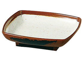 【お取り寄せ】エンテック 長次郎窯角小皿 内白マーブル AN55W 丼 小皿 和食器 キッチン テーブル