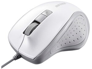 �y�����񂹁z�o�b�t�@���[ �L��BlueLED�}�E�X �É�5�{�^�� �z���C�g BSMBU300WH
