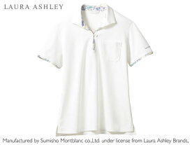 【お取り寄せ】ローラアシュレイ ニットシャツ レディス オフホワイト アメリ ブルー 3L LW203-13