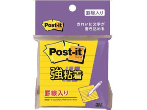 3M ポスト・イット 強粘着 ラインノート ビビットイエロー 630SS-YN 大 ノートタイプ 強粘着タイプふせん インデックス メモ