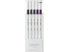 【お取り寄せ】三菱鉛筆 EMOTT(エモット) 5色セット ビンテージカラー PEMSY5C.NO3 水性サインペン