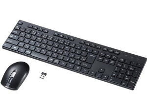 【お取り寄せ】サンワサプライ 静音マウス付ワイヤレスキーボード SKB-WL39SETBK キーボード テンキー PC周辺機器