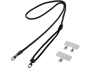 �y�����񂹁z�G���R�� �V�����_�[�X�g���b�v �ەR6mm �u���b�N P-STSDH2R06BK �X�}�[�g�t�H���֘A�i �X�}�z �^�u���b�g�֘A�i