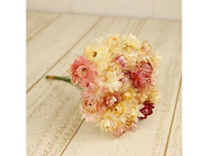 【お取り寄せ】東京堂 ドライフラワー ヘリクリサムワイヤー付 ソフトピンク 25本 アーティフィシャルフラワー インテリア おしゃれ 枯れない 観葉植物 花材 フラワーアレンジメント フェ