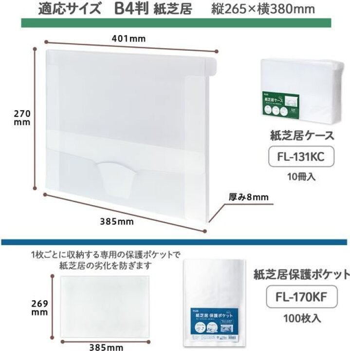 楽天市場】プラス 紙芝居ケース 10冊パック クリアー 84115 FL-131K 