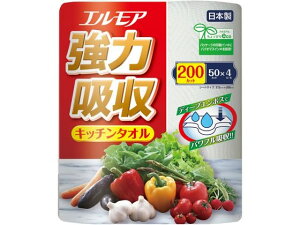 カミ商事 エルモア強力吸収キッチンタオル 50カット 4ロール