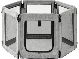 【お取り寄せ】アイリスオーヤマ 洗える折りたたみペットサークル グレー AOPS-6P サークル 犬 ドッグ用 ペット お散歩 生活グッズ ペットハウス