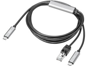 �y�����񂹁z�T�����T�v���C �}���[�d�Ή�USB Type-C LAN�ϊ��P�[�u�� Gigabit�Ή� PD100W 2m KB-SL6CLANPD2BK