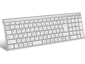 �y�����񂹁ziclever Bluetooth�L�[�{�[�h �V���o�[�z���C�g IC-BK22-SW