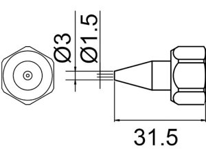 【お取り寄せ】白光 ノズル N-1.5 袋ナット付 801-N-1.5