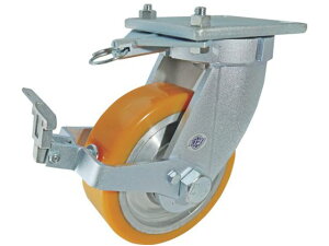 【お取り寄せ】ヨドノ 超重量用高硬度ウレタン自在車ストッパー・旋回ロック付 1500kg用 HDUJ150ST-TL キャスター 筐体 機構部材 金物 開発 施策支援 研究用