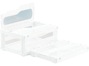 【お取り寄せ】サンコー フタ一体型折畳コンテナー 559130 マドコンライトC-30Bホワイト 折りたたみコンテナ 保管 作業