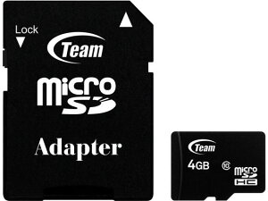 y񂹁zTEAM microSDHCJ[h 4GB C10 TG004G0MC28A microSD SDHC[J[h L^fBA e[v