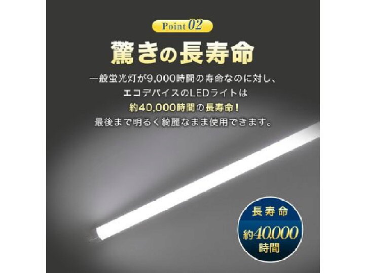 楽天市場】エコデバイス LED直管ランプ40形 昼光色 EDLTL40LED-28N 