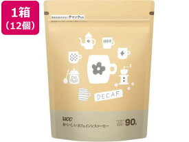 UCC おいしいカフェインレスコーヒー 袋 90g 12個 インスタントコーヒー 袋入 詰替用