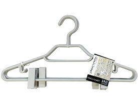 【お取り寄せ】シンコハンガー モノクローゼット シャツハンガークリップ グレー 3本組 プラスチックハンガー ピンチハンガー