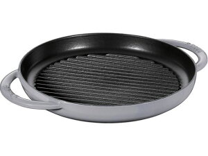 �y�����񂹁zSTAUB �X�g�E�u �s���A�O���� ���E���h 22cm �O���[ �L�b�`���G��
