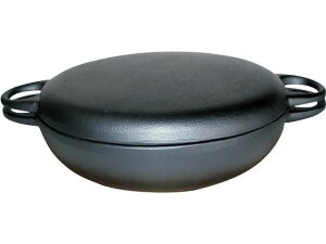 【お取り寄せ】及源鋳造 鉄 ニューラウンド万能鍋 特大 F-158(木台付き)