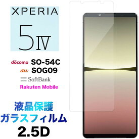 Xperia 5 IV SO-54C SO54C SPG09 ガラス フィルム ガラスフィルム 2.5D 画面保護 液晶保護 保護フィルム 強化ガラス 硬度9H クリーナーシート ラウンドエッジ 5iv Xperia5iv エクスペリア マーク 4 マーク4 ソフトバンク au ドコモ 楽天モバイル